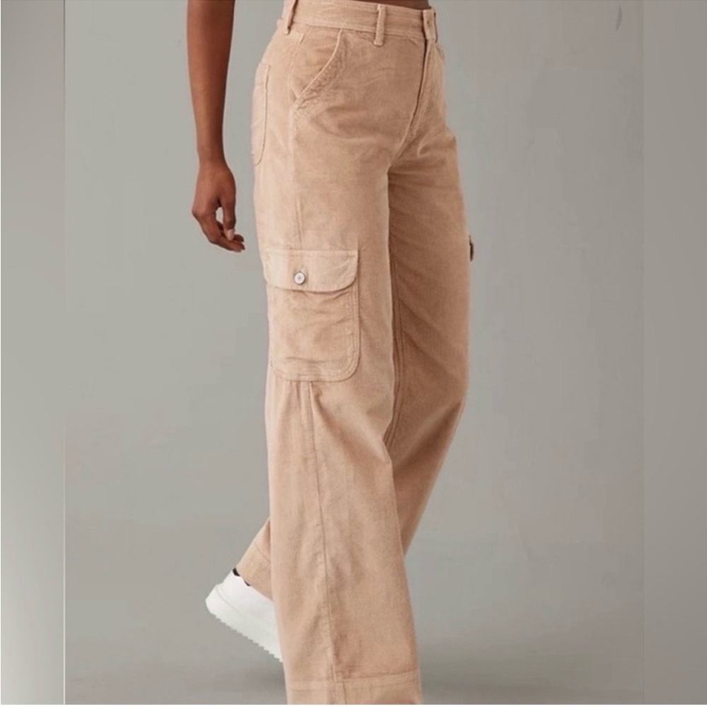 American Eagle Outfitters corduroy cargo Super Hi-Rise Wide Leg pants